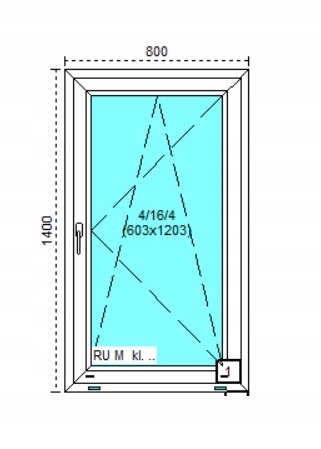 Tanie okno PCV RU Białe 80x140