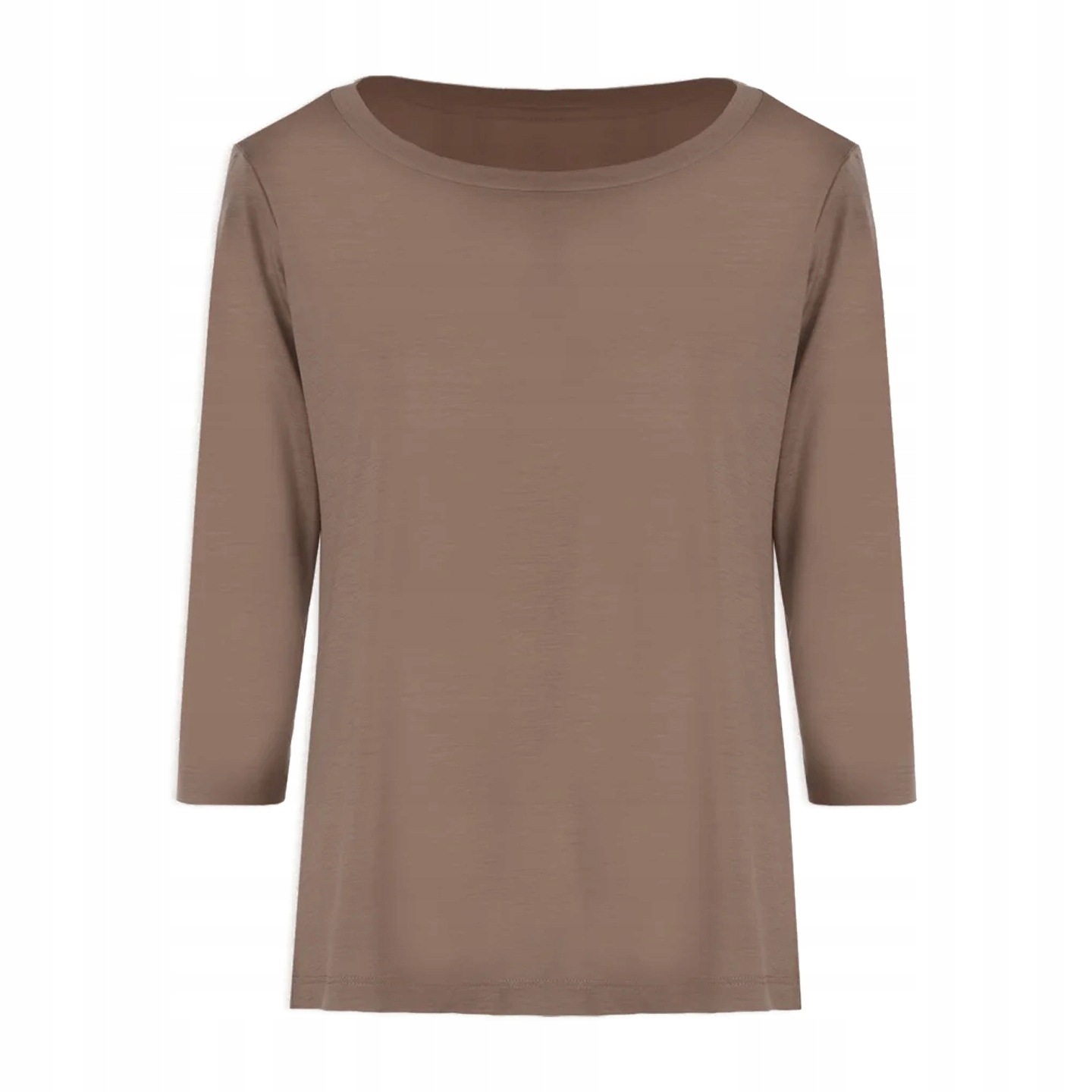 Koszulka damska z wełny merino 100% z rękawem 3/4 mocha L