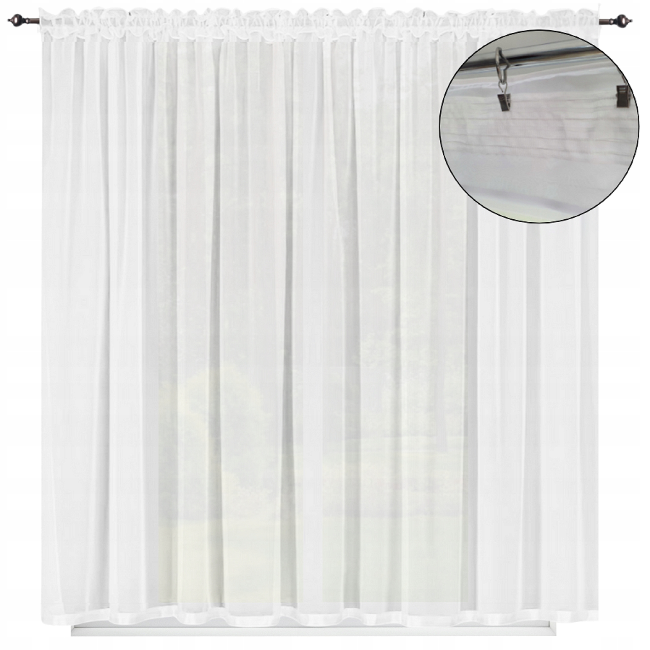 🌟 SUPER OKAZJA! Gładka Firanka Gotowa 200x250 cm. Szybki Montaż! Salon, Balkon.