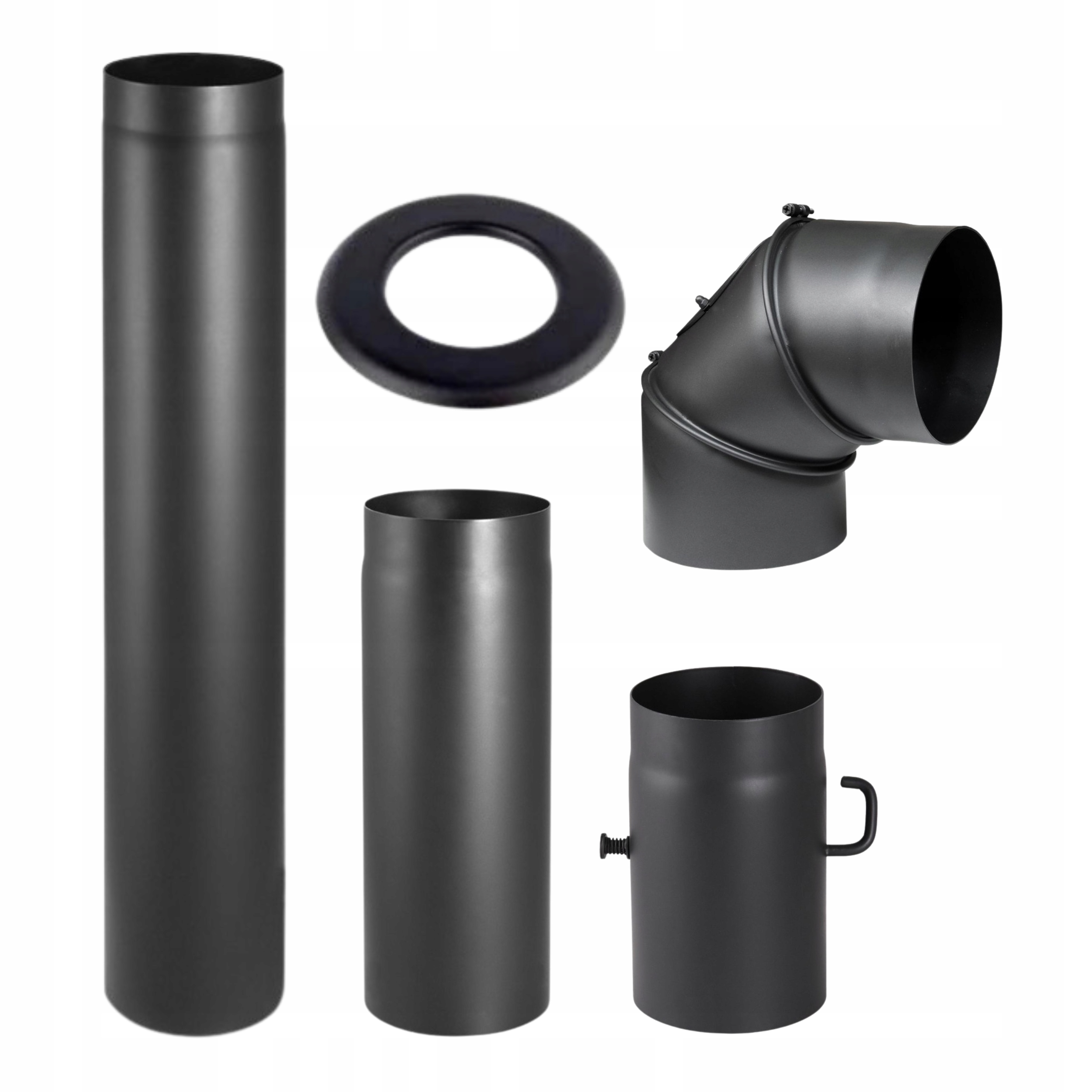 Pripojovací Set Na Krbovú Pec Fi 120 mm Rúrky Kolano Szyber Rozeta
