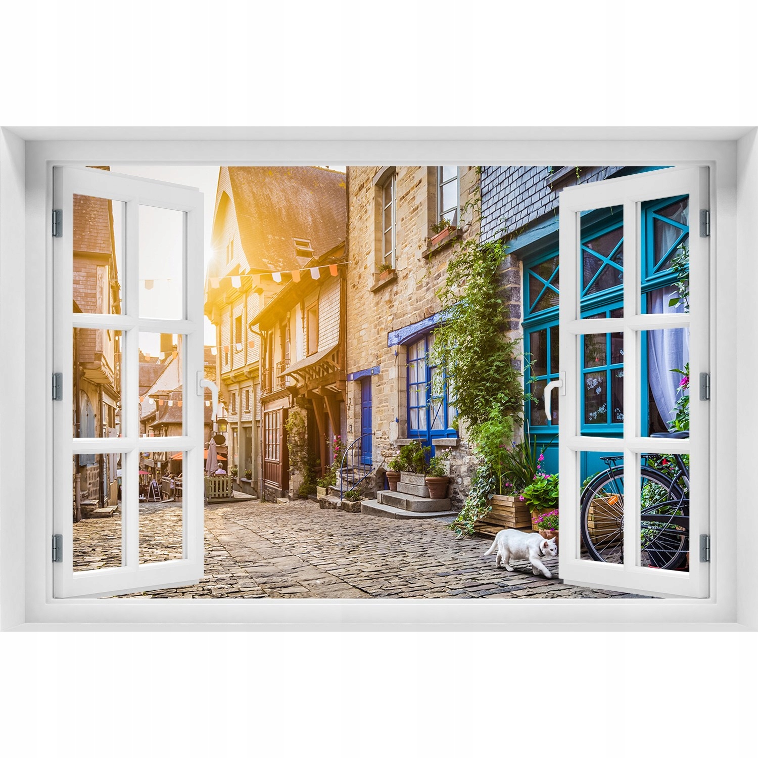 

Fotoobraz Naklejka ścienna Okno Urokliwa uliczka