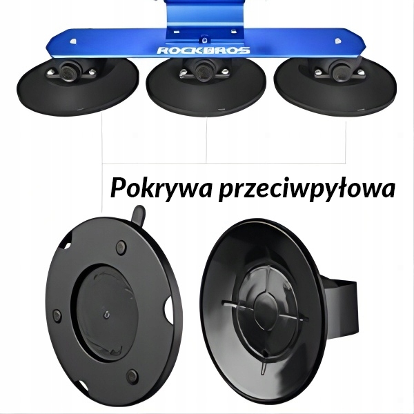 ROCKBROS Bagażnik Rowerowy z Przyssawkami na Dach Czerwony, na 3 Rowery Kolor czerwony
