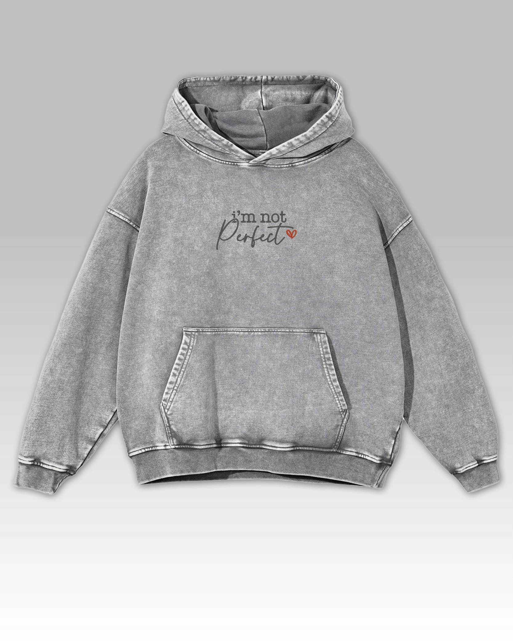 Mikina I'm Not Perfect Haft Nejsem perfektní Oversize Šedá L