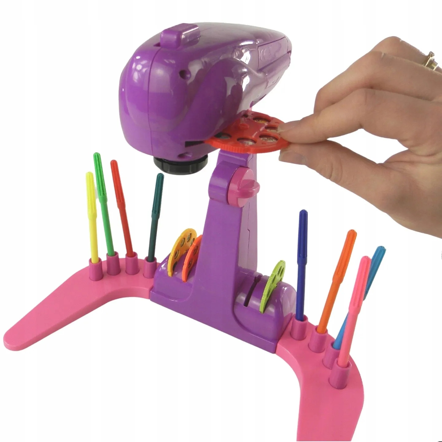 Projektor rzutnik do nauki rysowania mazaki slajdy różowy YM133 Kod producenta YM133