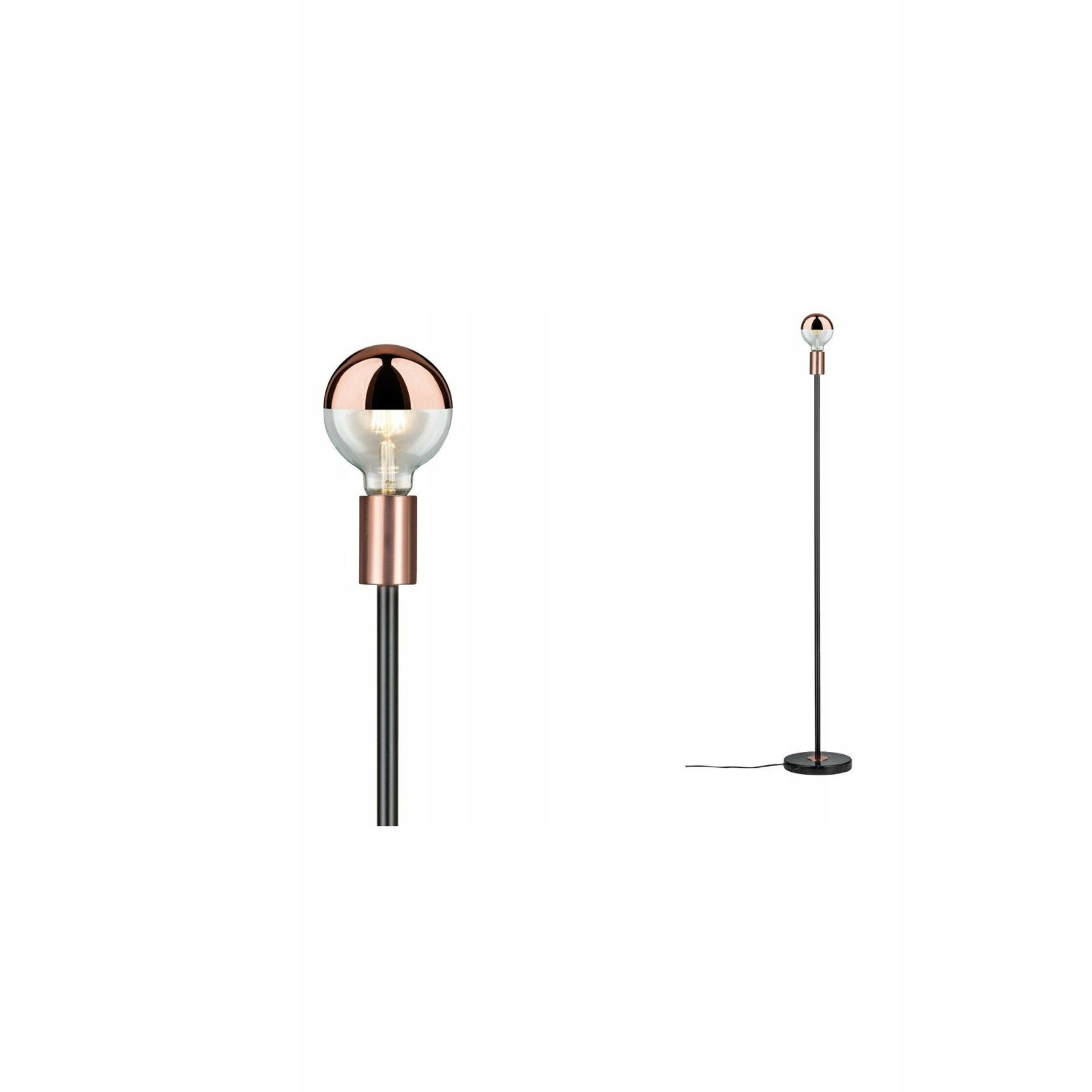 Paulmann Neordic Nordin stojacia lampa čierna/meď/mramor 1-ramenná 79614