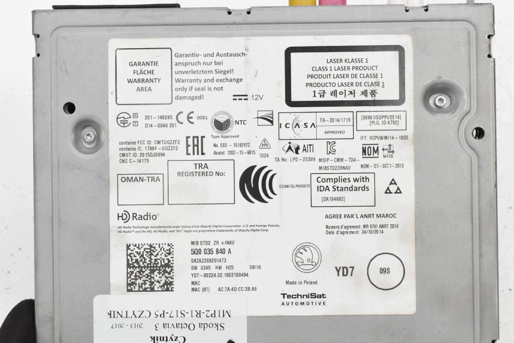 player navigation devices MMI SD 5Q0035840A SKODA OCTAVIA 3 III 13-17