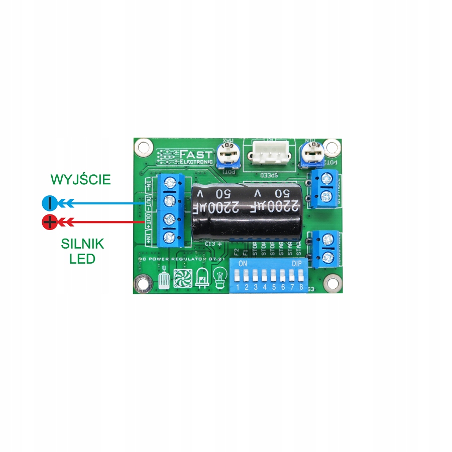 Regulator obrotów silnika DC PWM SoftStart 12V 10A Producent Inna