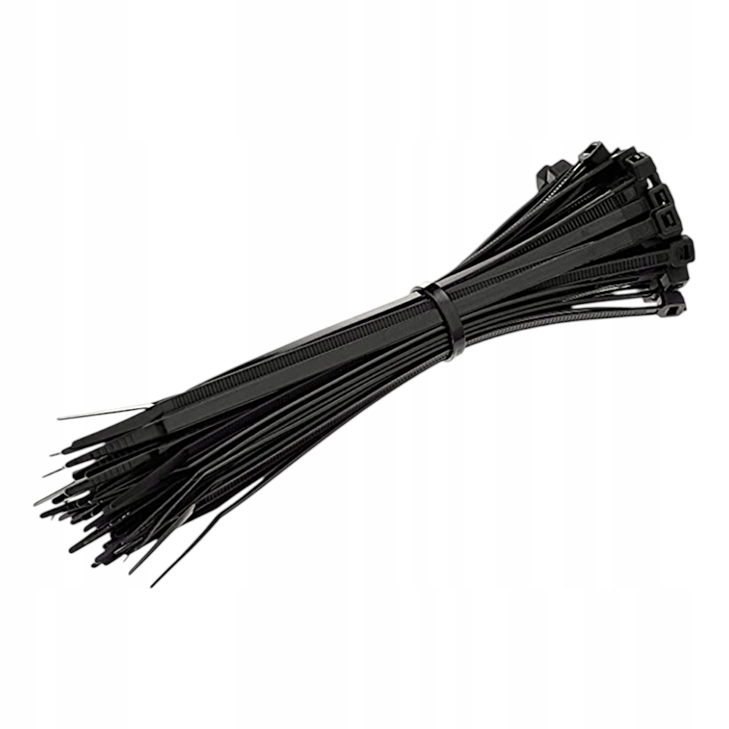 Opaski Kablowe Trytytki 6x400 MM Czarne Mocne Uv Nylon Zestaw 50 Szt