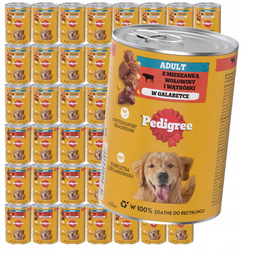 Pedigree Adult 48x400g Vlhké Krmivo Mix Chutí v želé