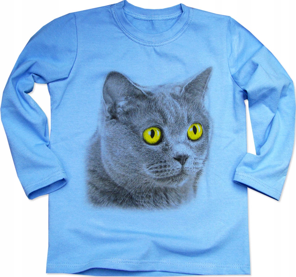 

128 Bluzka bawełniana Kotek Animals for Kids nieb