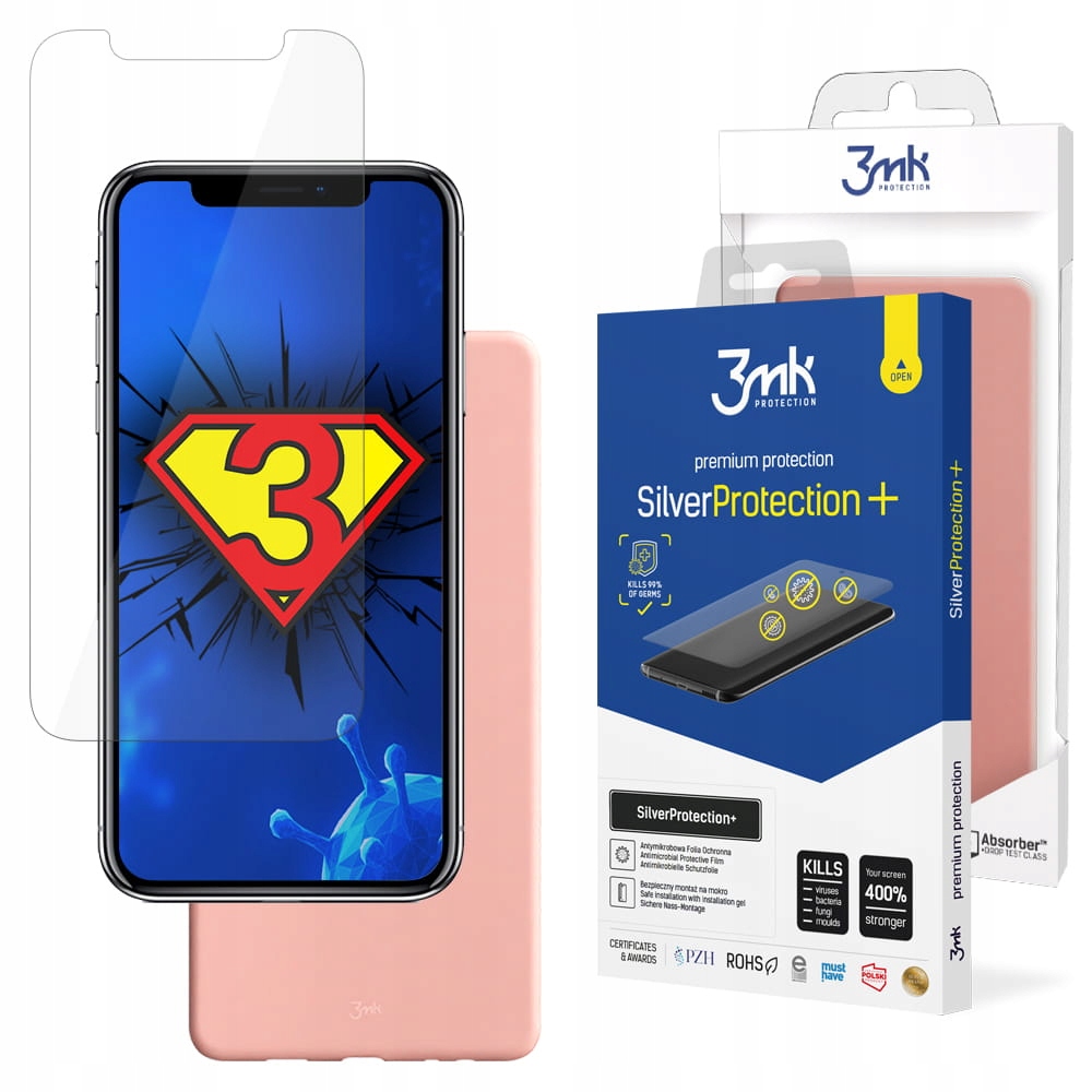 

Różowe odporne Etui + Folia do iPhone X / Xs 3mk