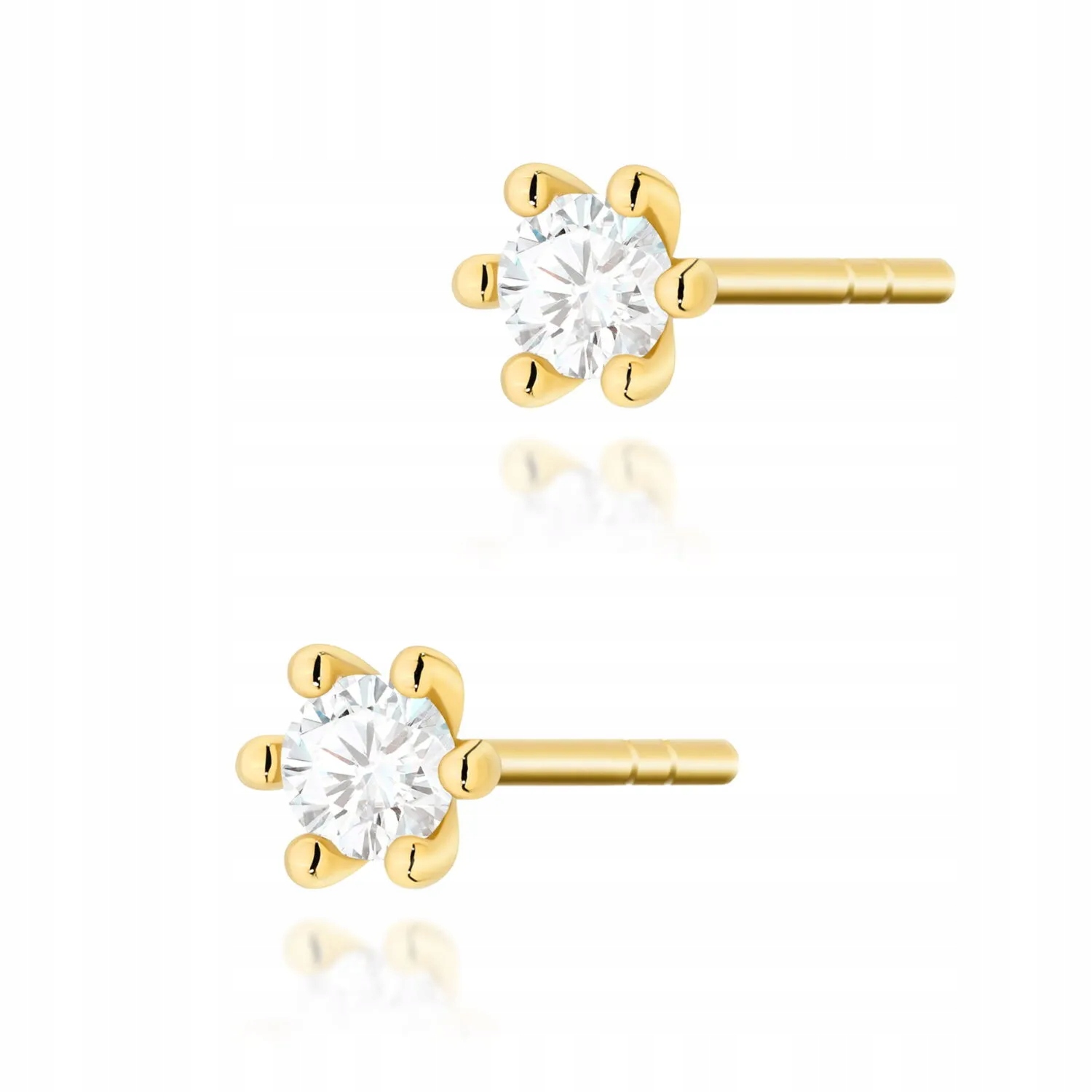 Złote kolczyki z brylantami diamenty 2 x 0,08ct żółte złoto pr. 585