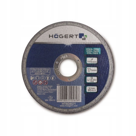 

Tarcza do cięcia metalu i inoxu 125x1.0mm HT6D602