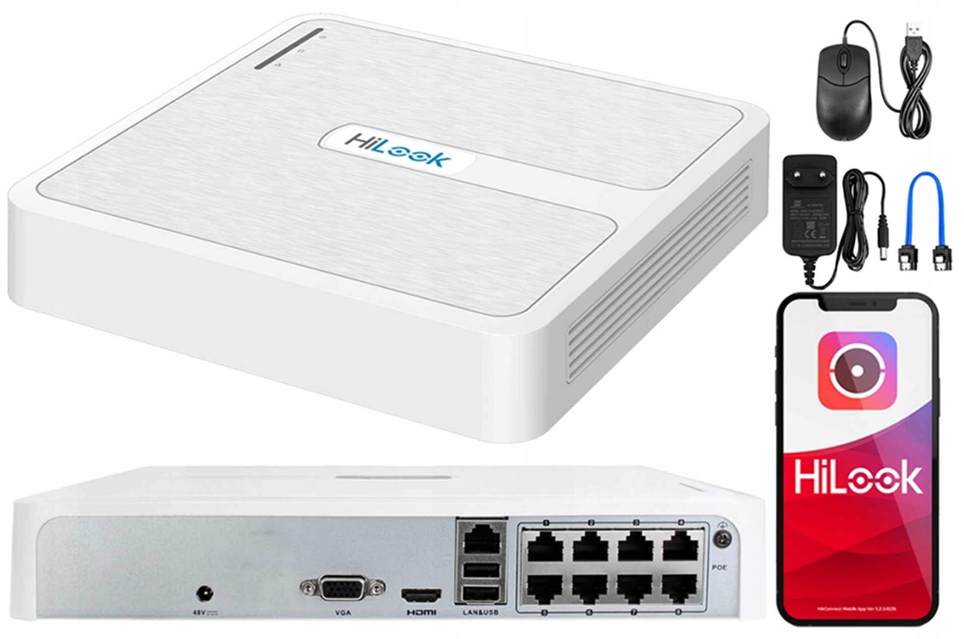 Ip rekordér NVR-8CH-H/8P pro 6Mpx 8 kanálů PoE HiLook od Hikvision Apka