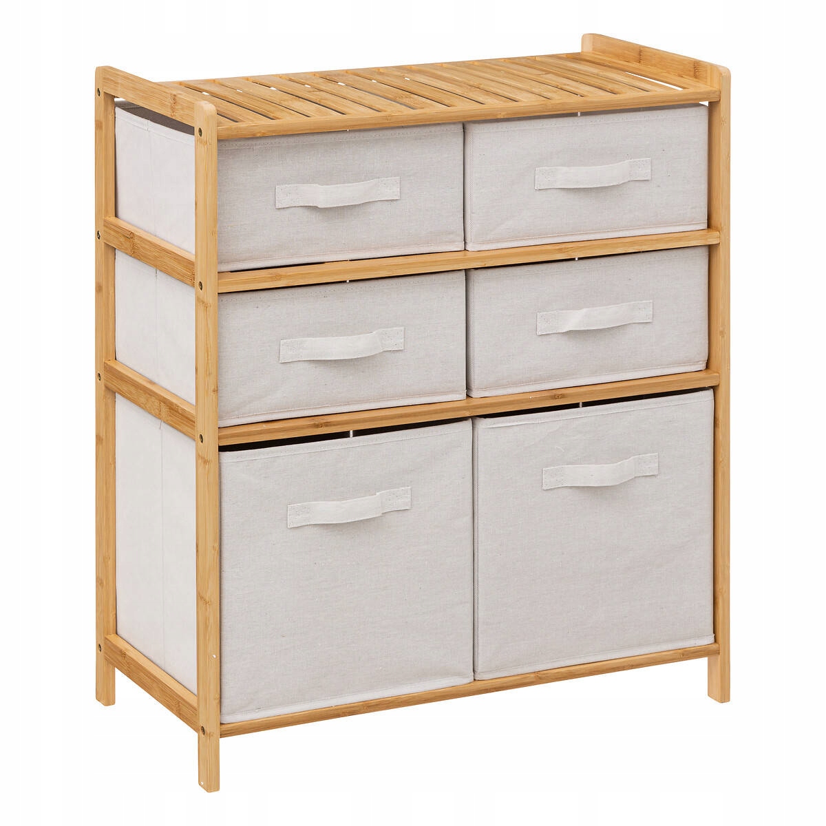 Bambusová Komoda s policami Materiálové Koše regál s košíkmi