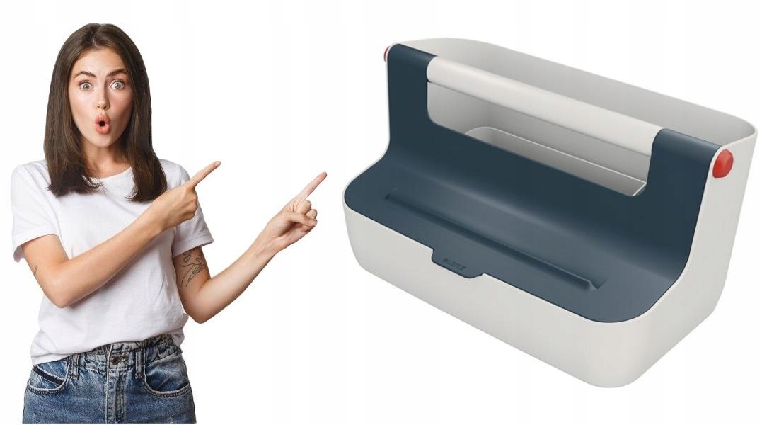 Pojemnik z uchwytem Leitz Cosy szary