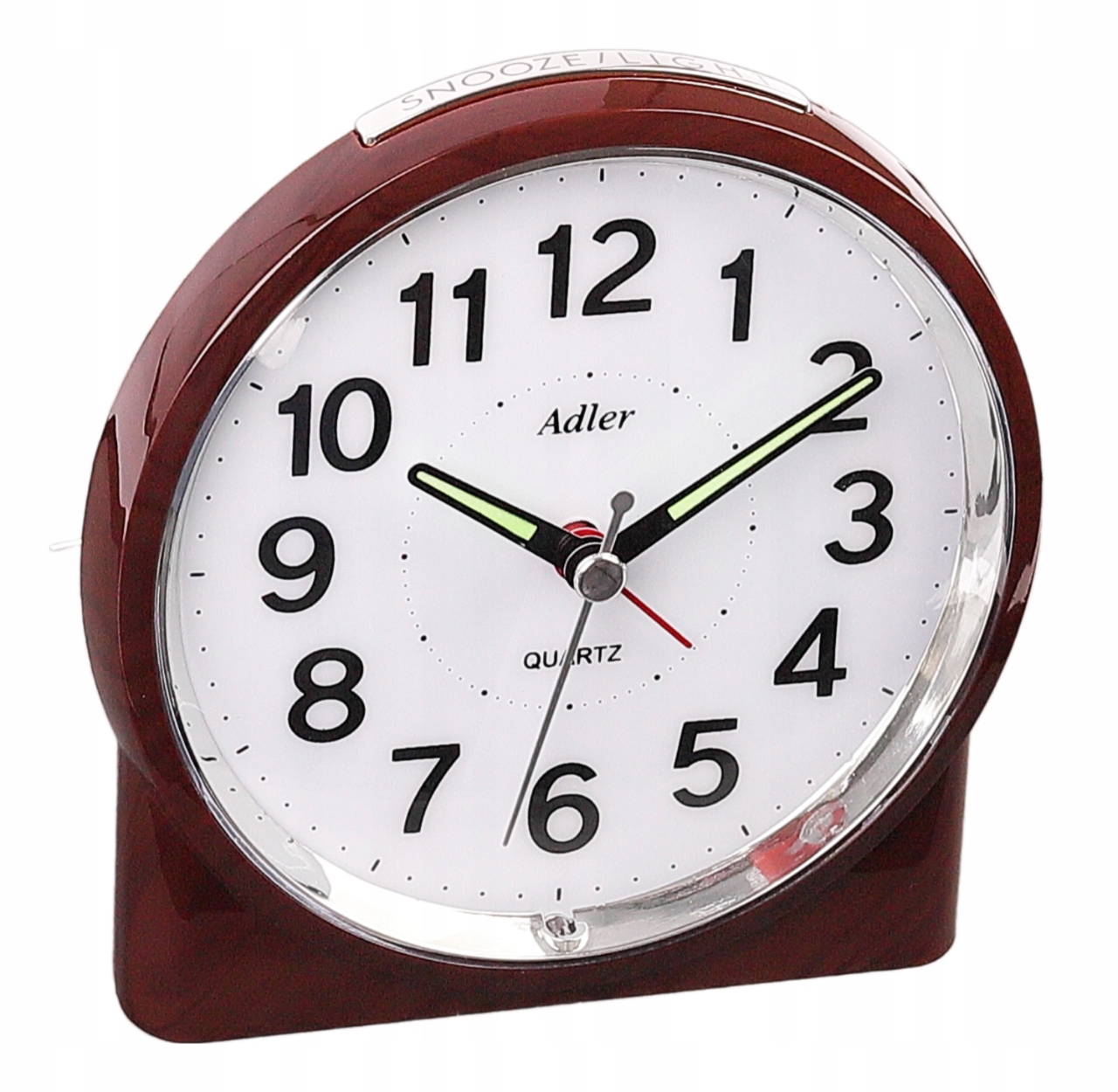 DUŻY BUDZIK KWARCOWY Adler PŁYNĄCY PT244 DARK CHERRY