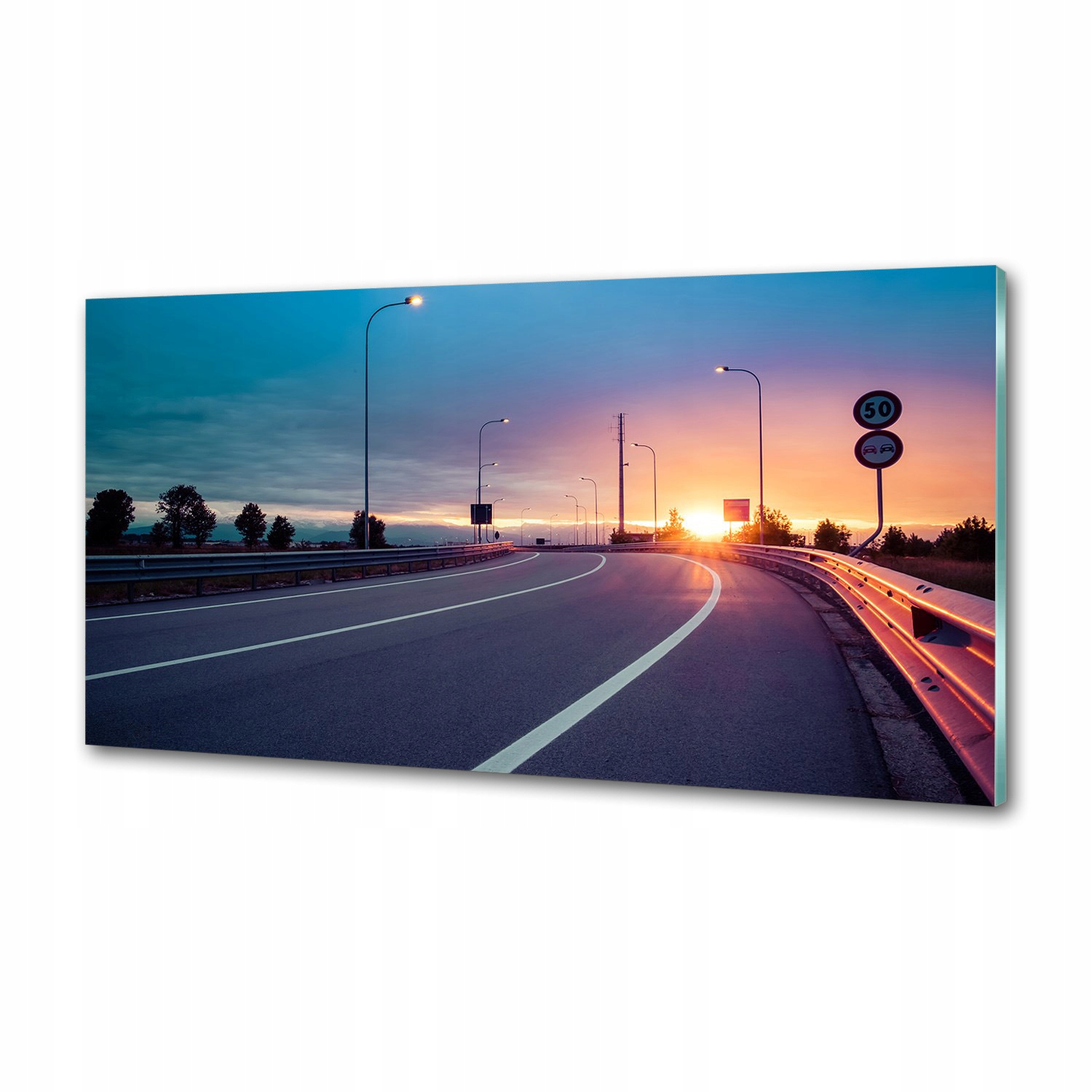 Panel dekor sklo Diaľnica 100x50 cm Lepidlo