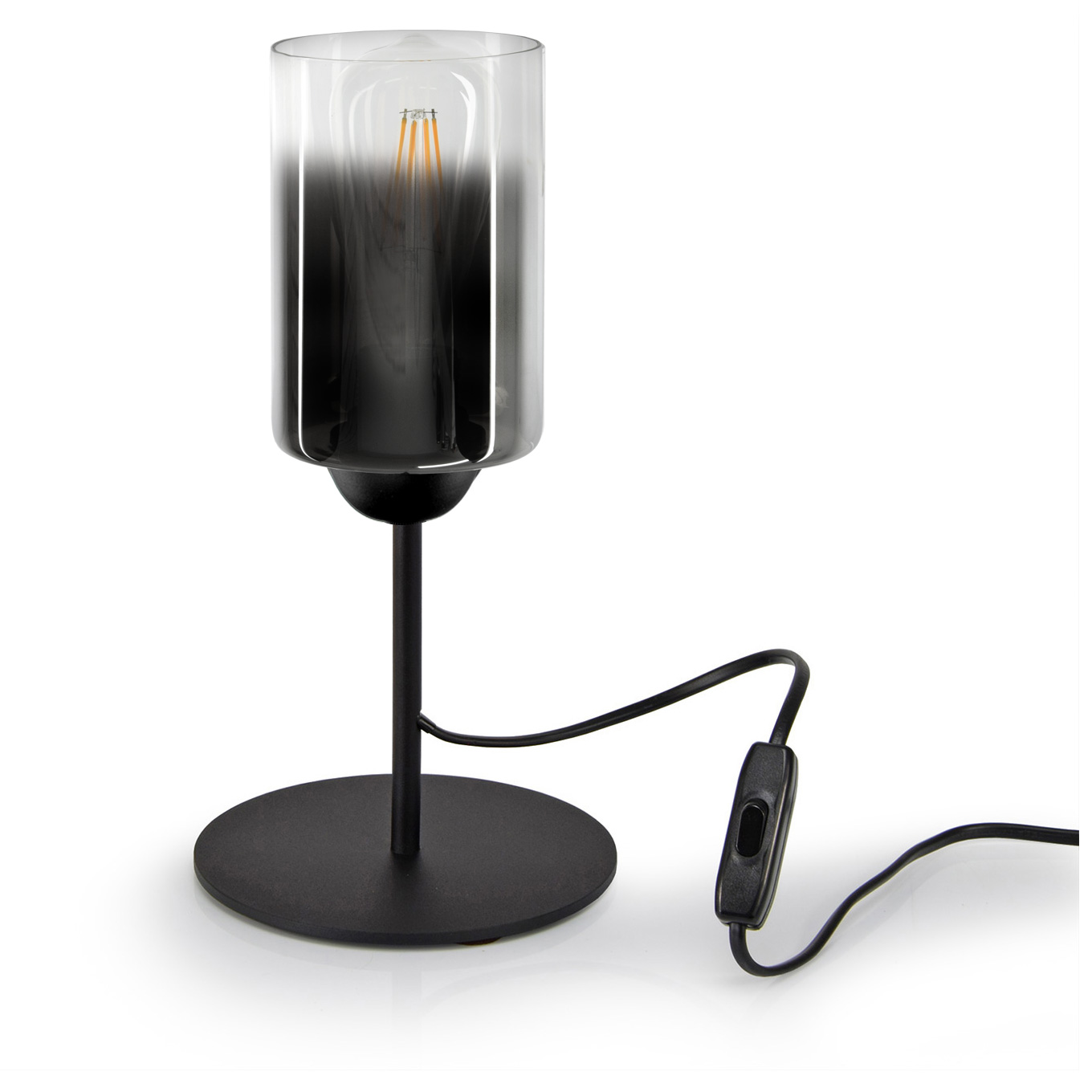

Lampka Nocna Dekoracyjna Tuba Grafit Transparent