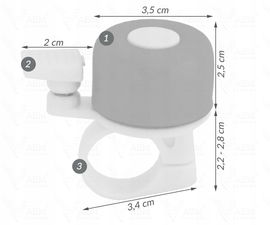DZWONEK ROWEROWY METALOWY SMALL MAŁY ZIELONY 3,5cm Marka ABM