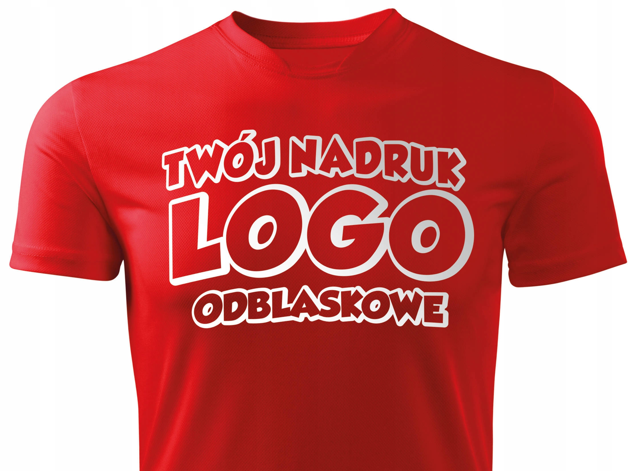 

Techniczny T-shirt Twój Napis logo grafika odblask