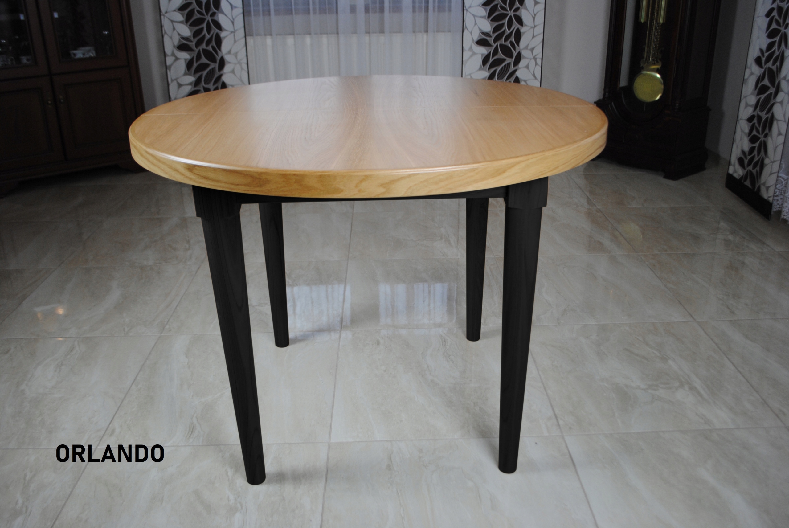 STÓŁ DĘBOWY OKRĄGŁY ROZKŁADANY 100/250 SALON JADALNIA KUCHNIA Głębokość mebla 100 cm