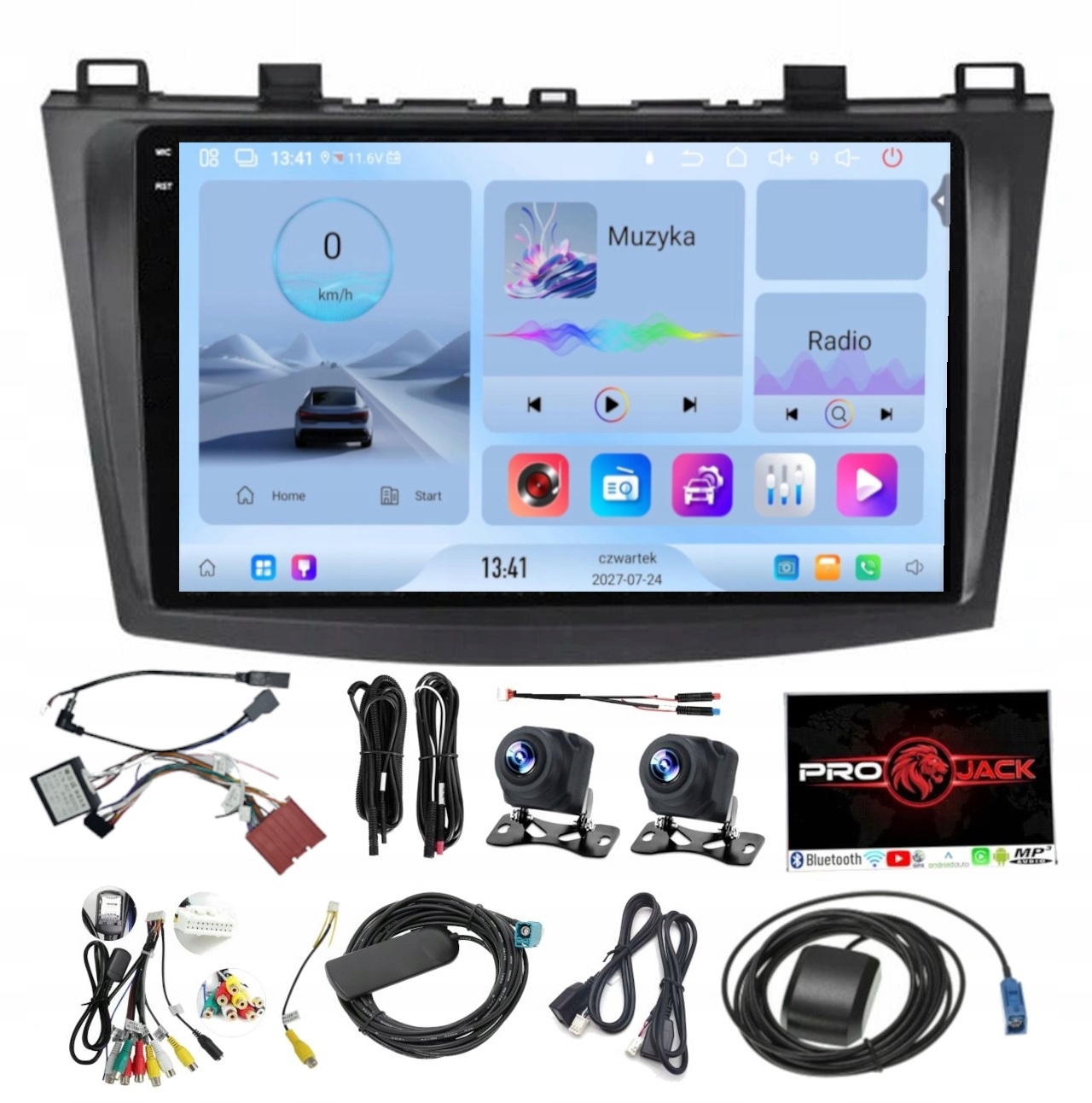 Rádio Navigácia Carplay Gps Android Bt Mazda 3 2010-2013 4GB 64GB Sim