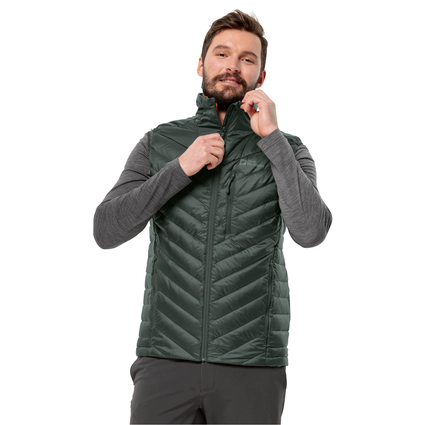 Męska kamizelka puchowa Jack Wolfskin Passamani Down Vest black olive XL