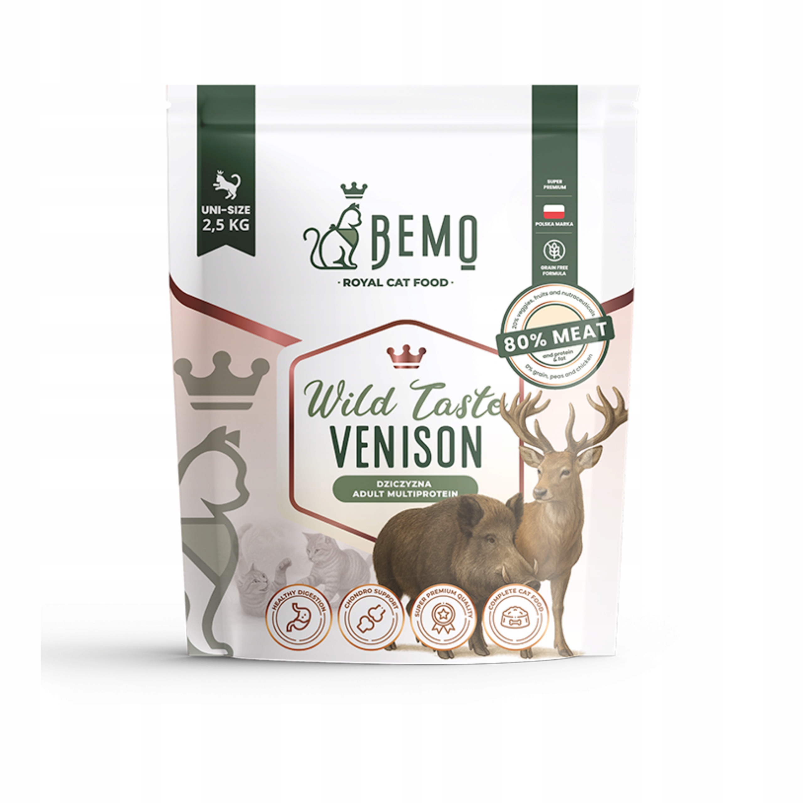 Levně Bemo Cat Wild Taste Venison 2,5 kg – suché krmivo pro kočky se zvěřinou
