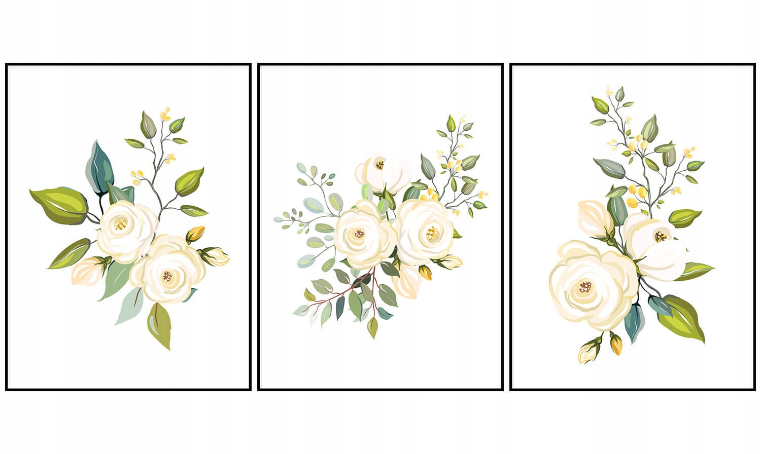 Plagát triptych Kvety kompozícia 3ks 60x90 cm