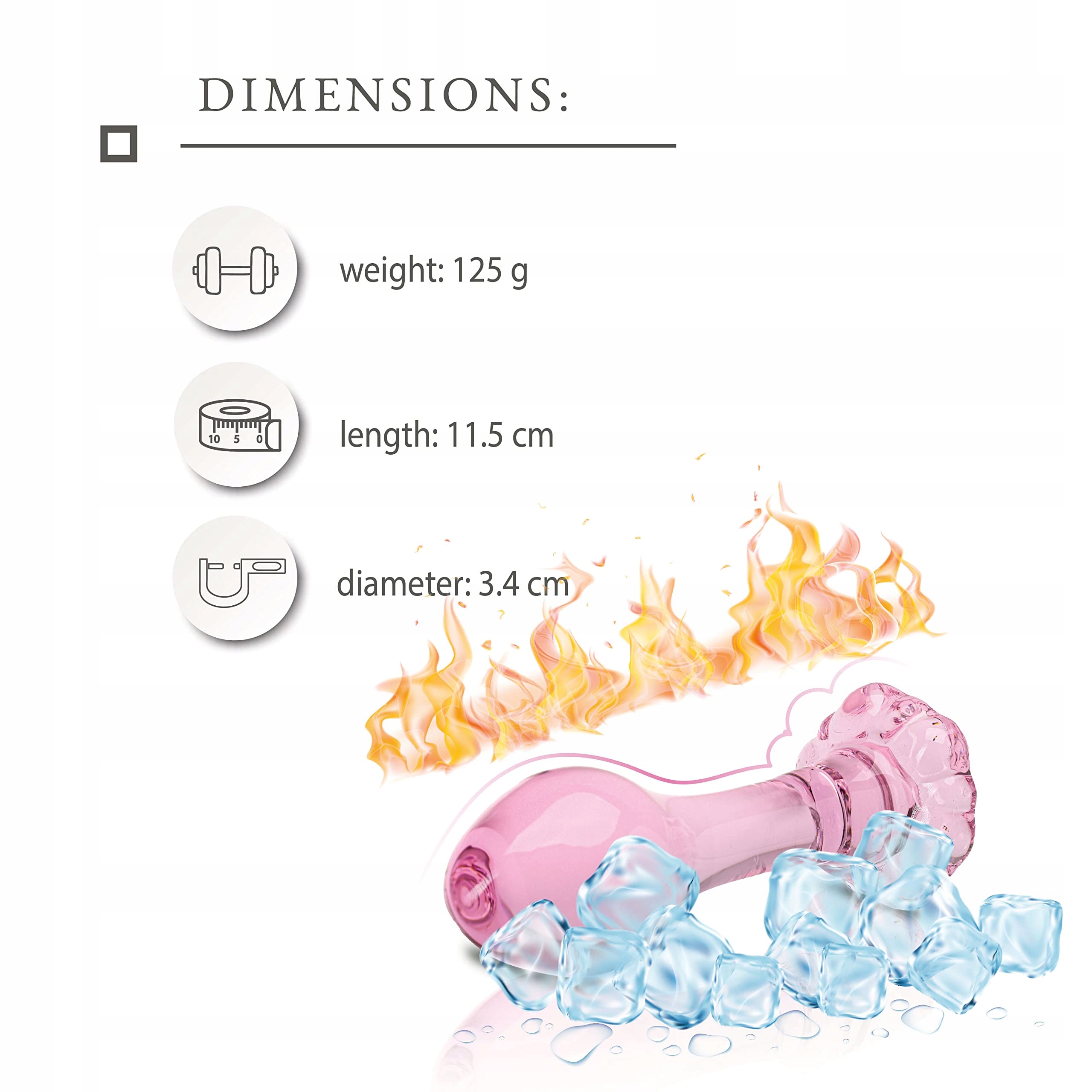 FOPS Dildo Szklany Analny 10cm Różowy Ergonomiczny Dla Kobiet i Mężczyzn — miniatura 6