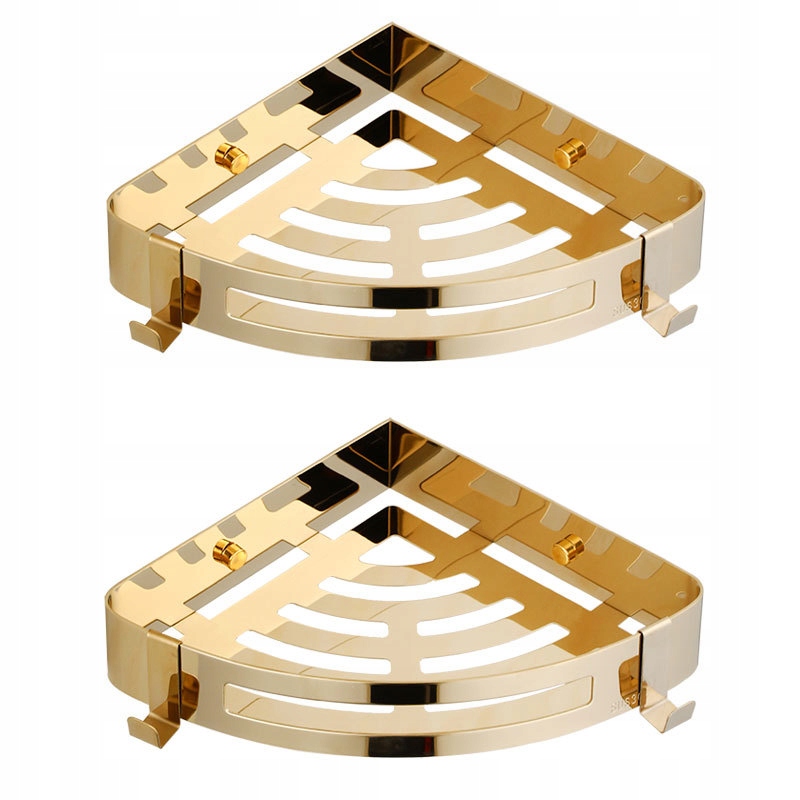 Rohová Polička Koupelna Nerezová ocel 2ks zlato