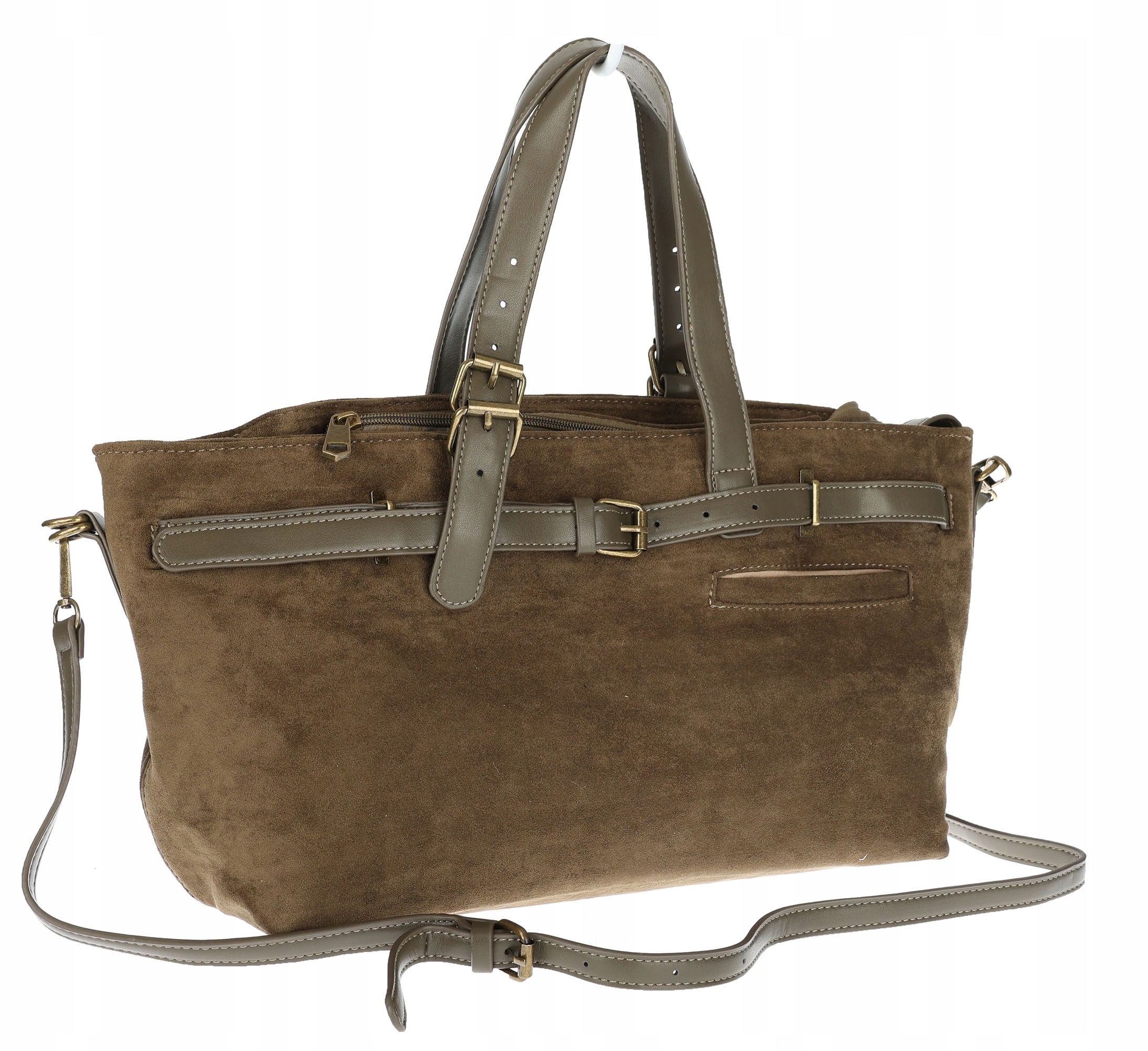 Dámská shopper kabelka semišová kabelka jezevčík italská značka 1255 Zelená