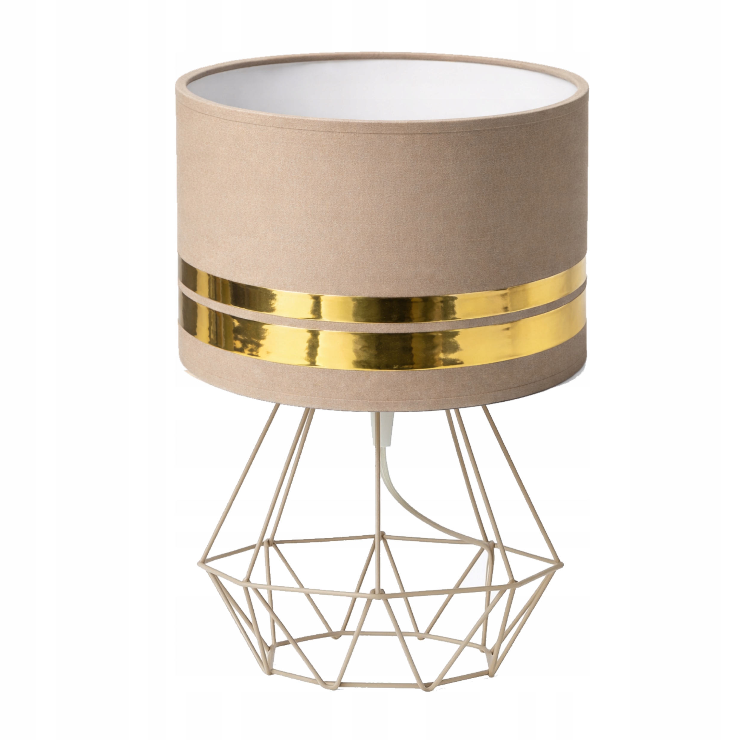 Luxusní Stolní Noční Lampa Kovová Kašmír Zlaté Stínidlo E27 Led