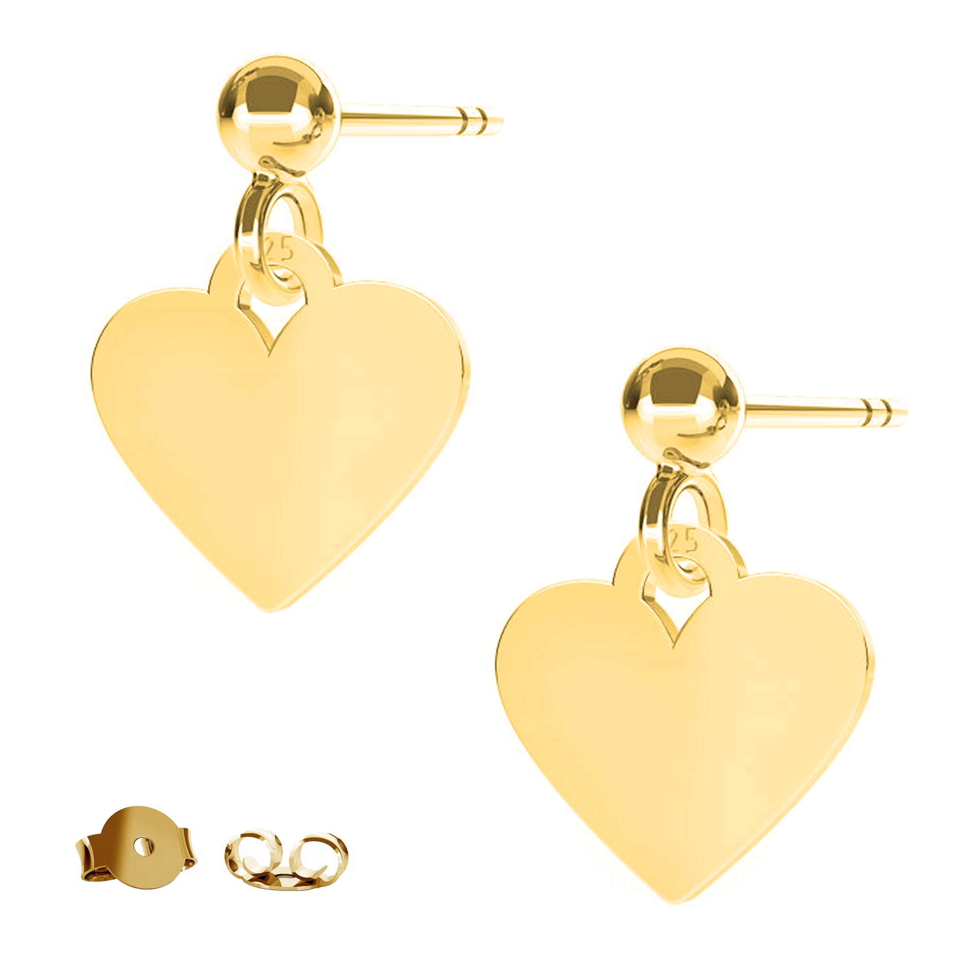 Náušnice zlaté Mini Srdce Heart 925