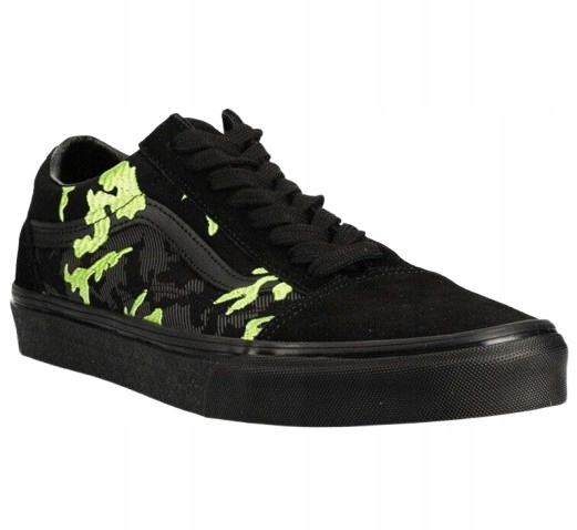 Vans Pánské Černé Tenisky Se Zeleným Vzorem A Textilním Materiálem 42 3CB