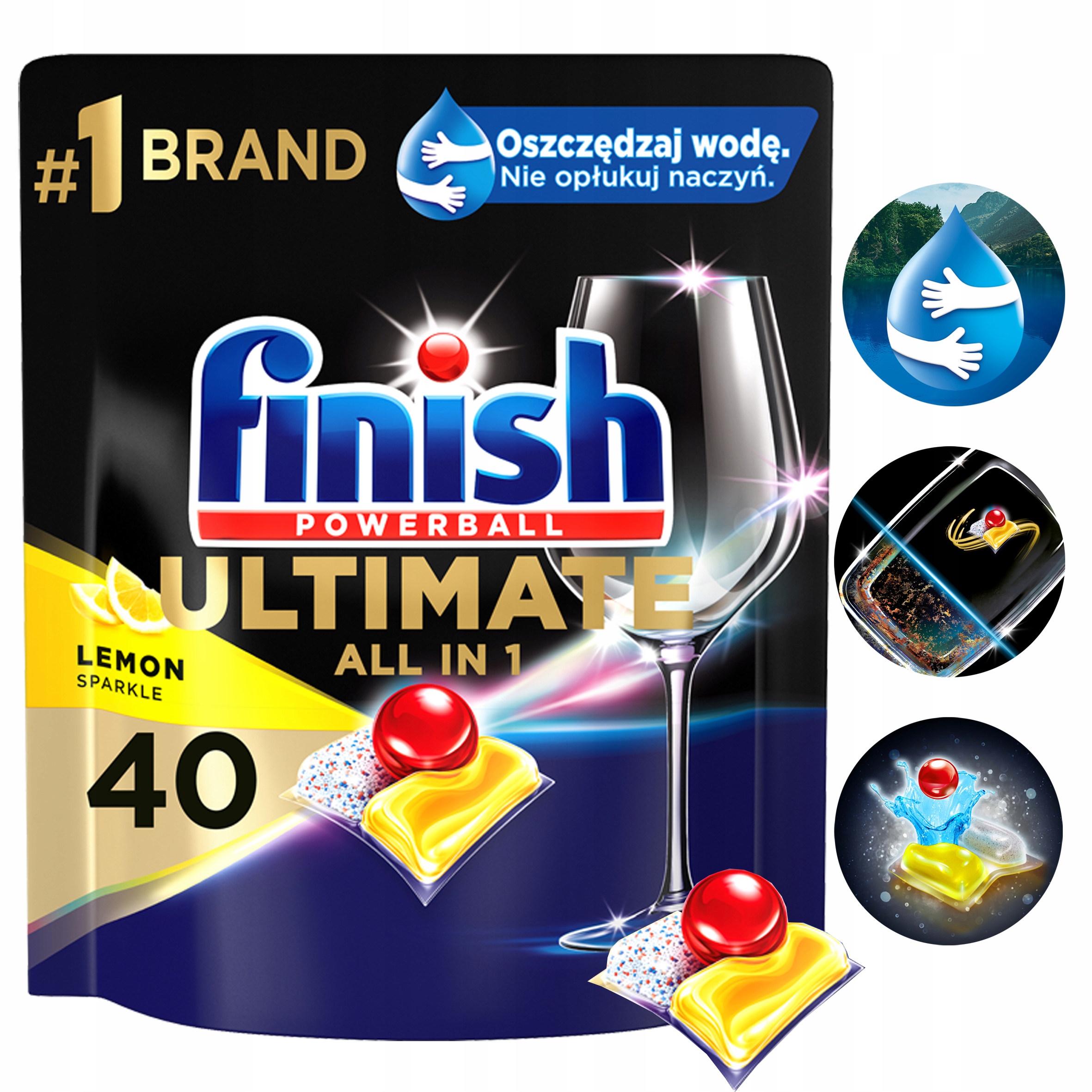 Levně Finish Ultimate ALL-IN-1 Citronové Kapsle 40 Ks