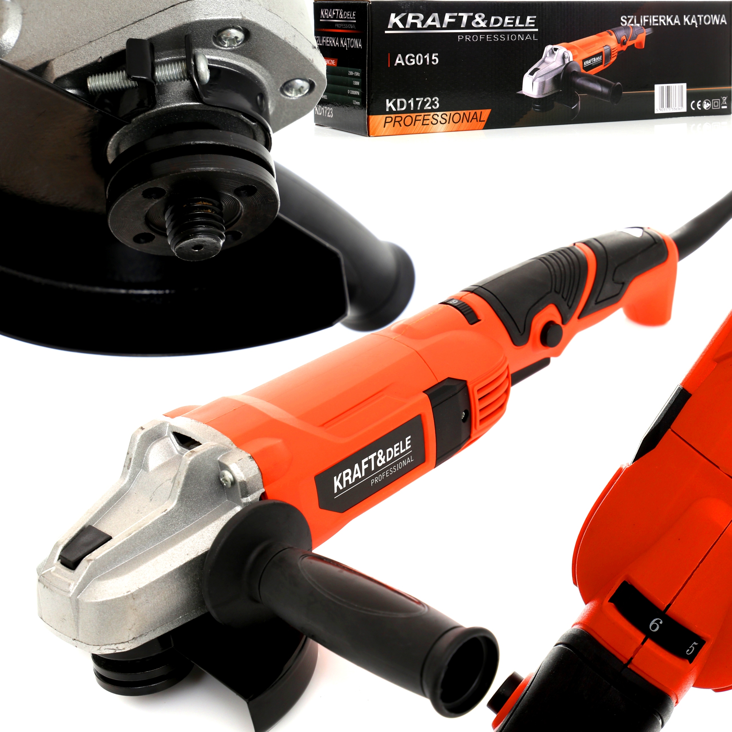 Szlifierka Kątowa Flexa 230V 1300W Tarcza 125mm Kraft&dele KD1723