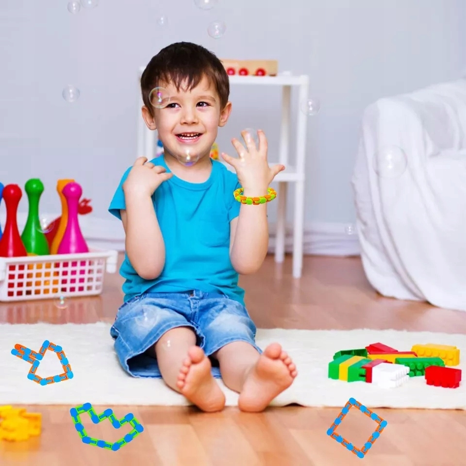 WĄŻ DO ŁĄCZENIA ZABAWKA SENSORYCZNA KLOCKI ŁAŃCUCH Płeć chłopcy dziewczynki