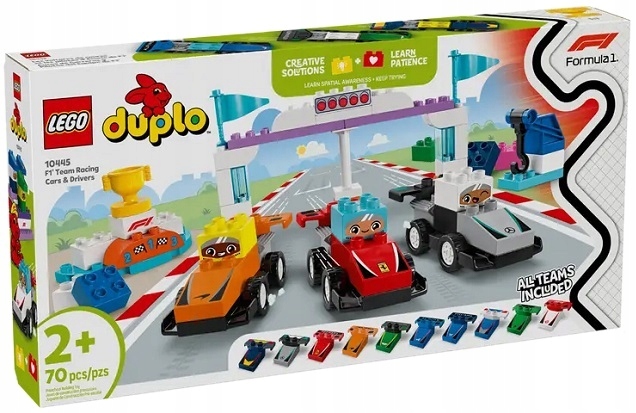 Bolidy a řidiči F1 70 dílků stavebnice Lego duplo 10445