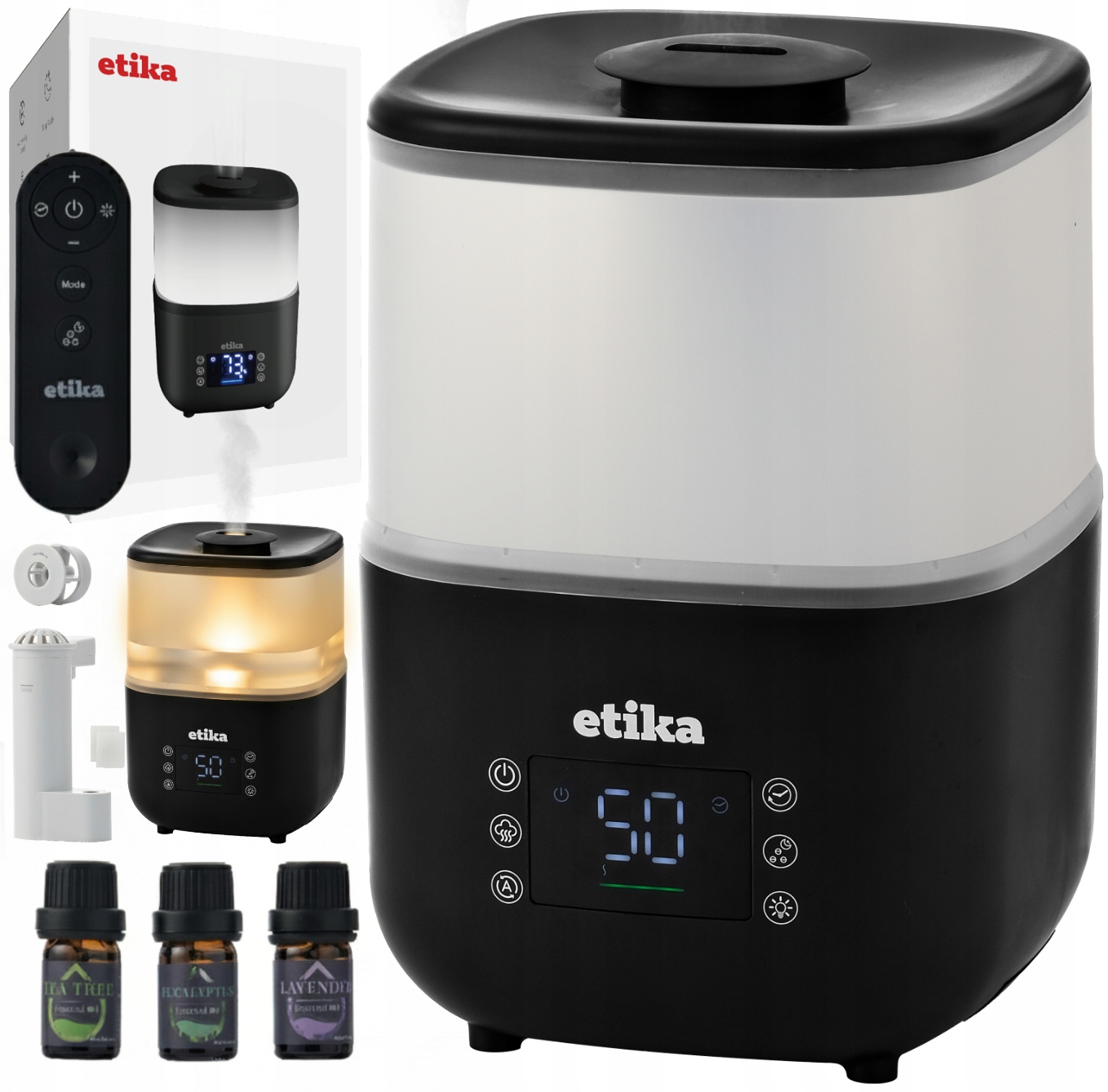 Nawilżacz Powietrza 3w1 4L Higrometr Aromaterapia Dyfuzor Jonizator Olejki