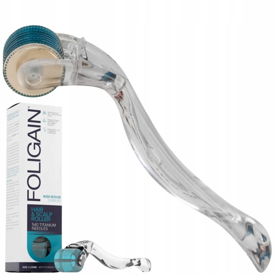 Foligain Roller do skóry głowy na porost włosów Pobudzanie wzrostu 540IGIEŁ