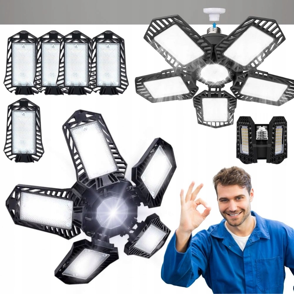 LAMPA WARSZTATOWA PRO SUFITOWA SKŁADANA LED MOCNA