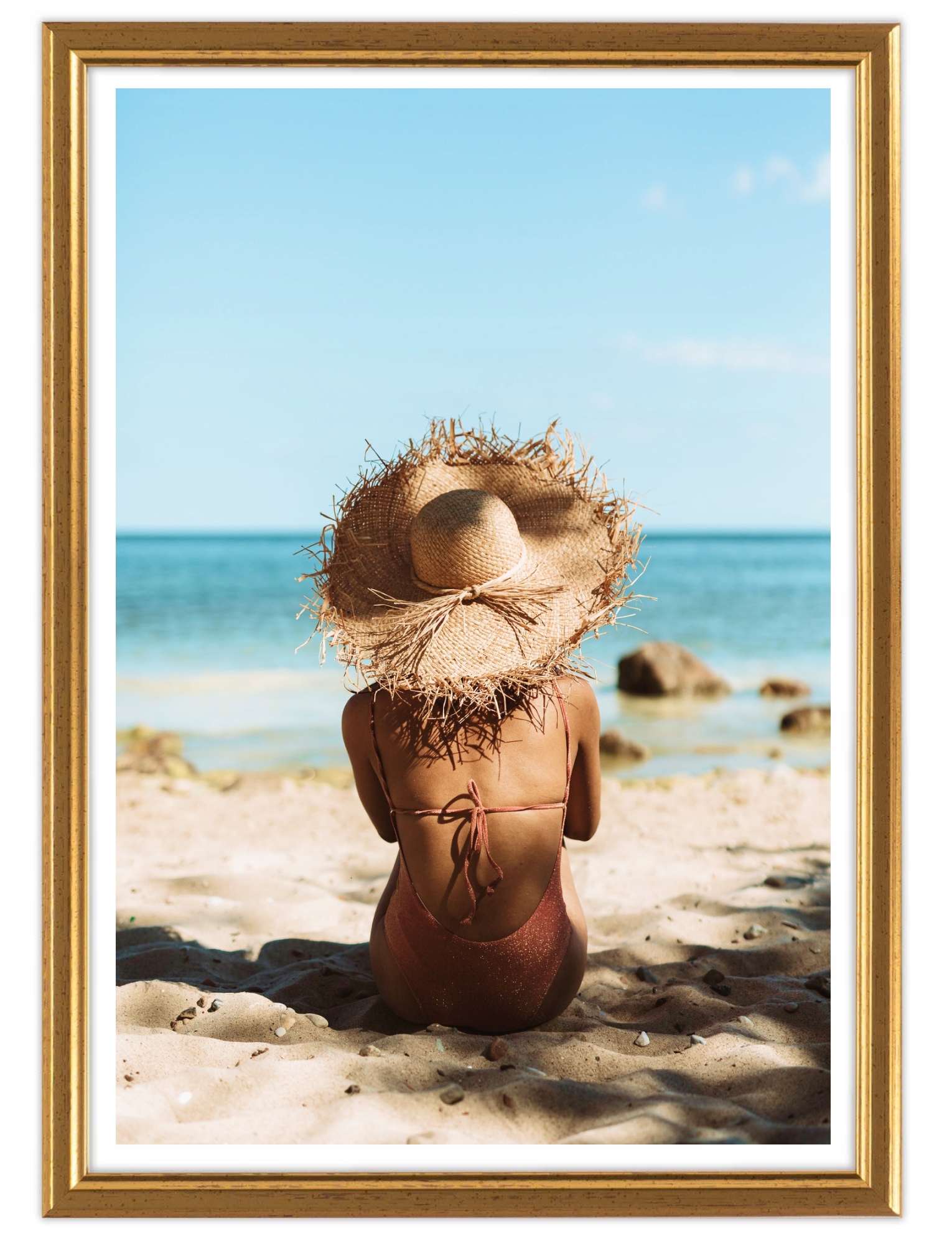 

Ramka na Zdjęcia Plakaty Drewniana Złota 30x40 cm