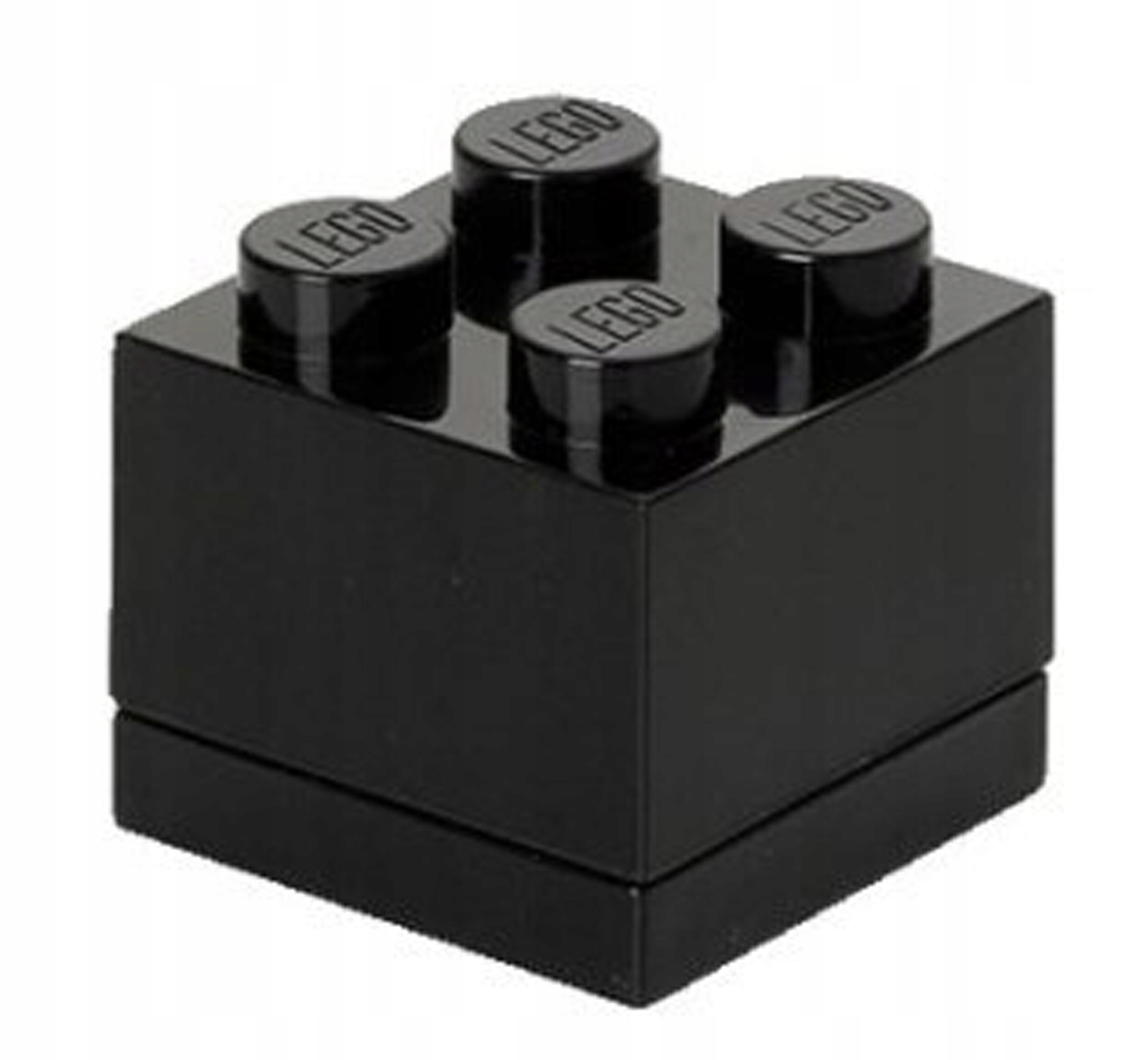 Czarne minipudełko klocek 4 Lego 4,6x4,6x4,3 cm