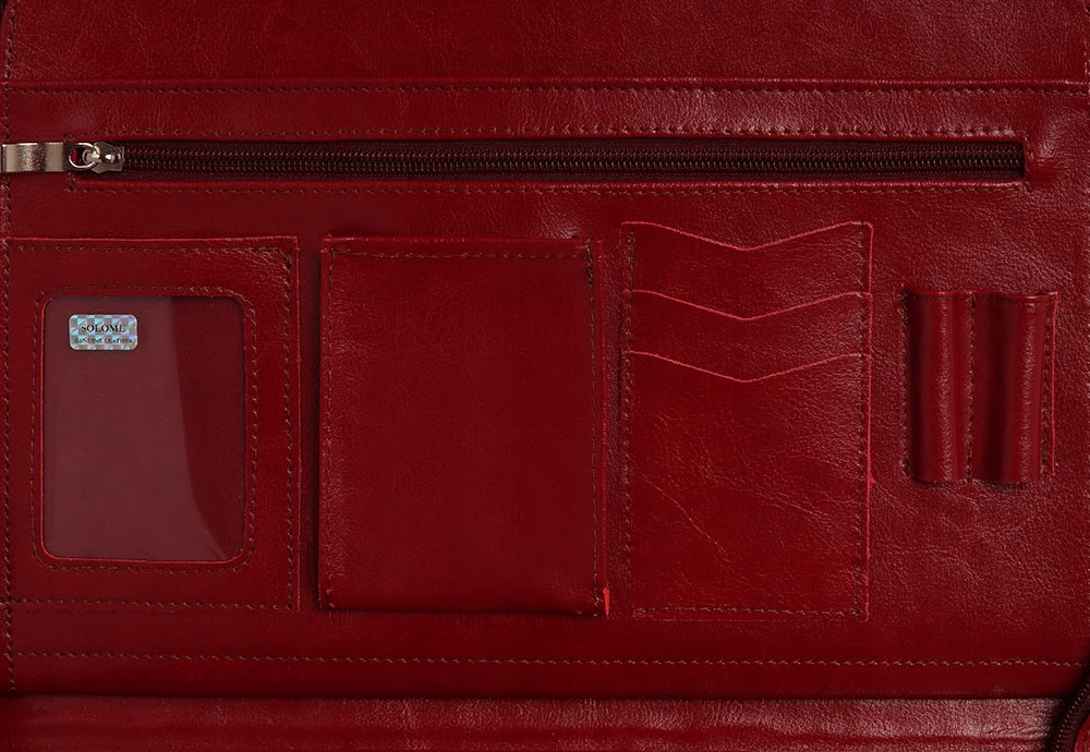 SKÓRZANA AKTÓWKA NA DOKUMENTY BIWUAR SOLOME A4 Kod producenta BIWUAR LW01A4A CZERWONY LEATHER