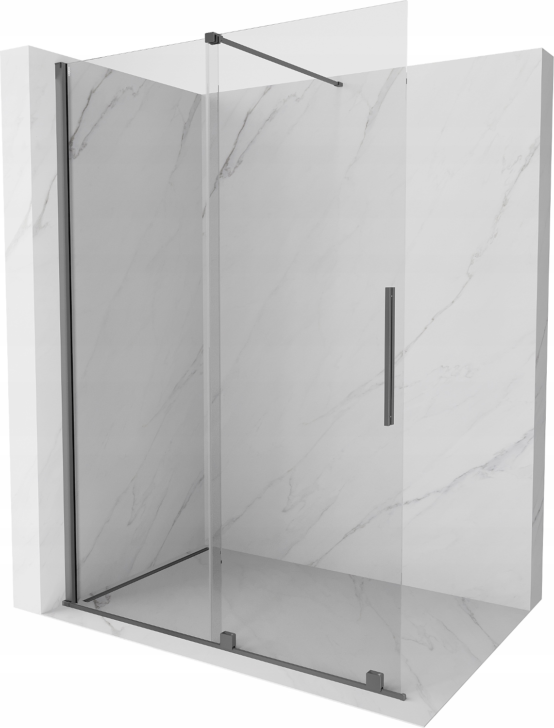 Mexen Velar Sprchová stěna Walk-in 160x200 cm, průhledná 8mm gun metal