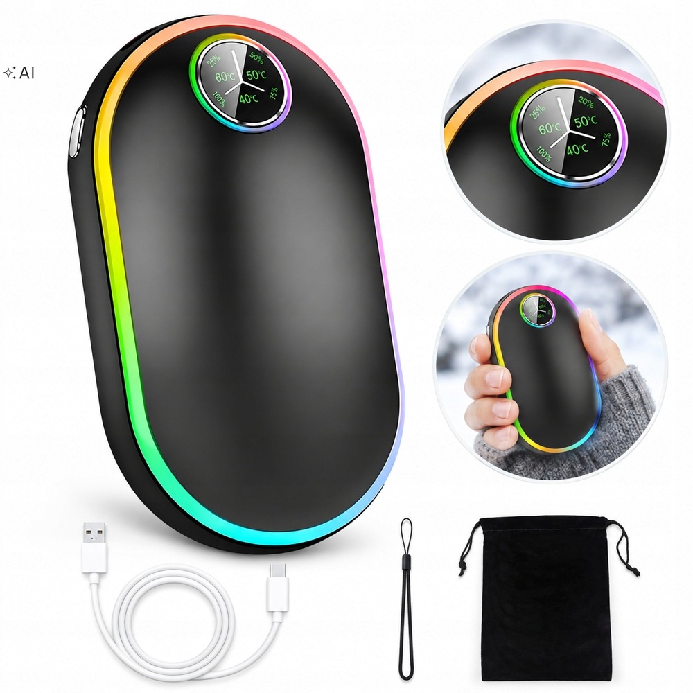 Ohřívač Rukou Powerbank 2V1 Elektrický Kapesní Ohřívač Rukou