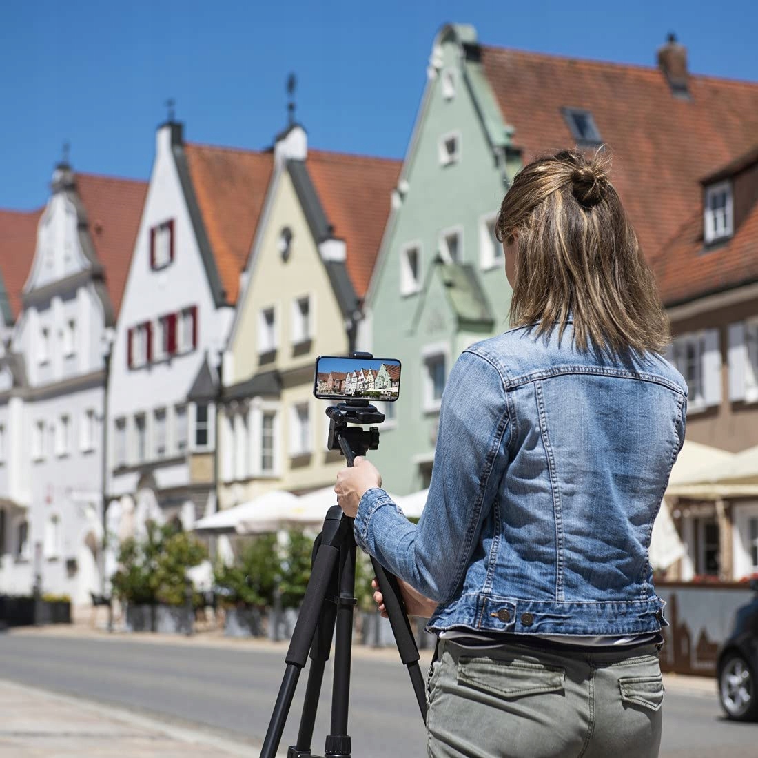 HAMA Statyw Aparat Akcja 165cm Lekki Z Uchwyt Telefonu Tripod 3D Czarny — miniatura 7