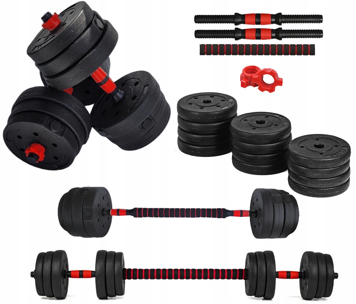 

Hantle regulowane 2x10kg sztanga+gryfy zestaw 20kg
